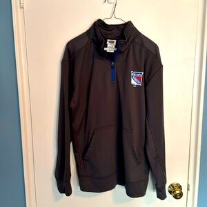 New York Rangers NHL Quarter Zip Light Sweatshirt Large